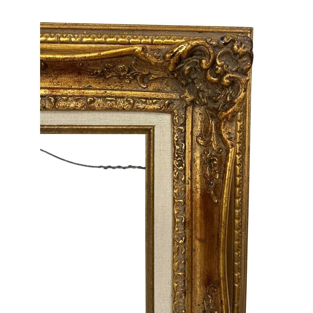 Vintage Gold Gilded Wood Gesso Ornate Photo Art Frame Large 27x23
